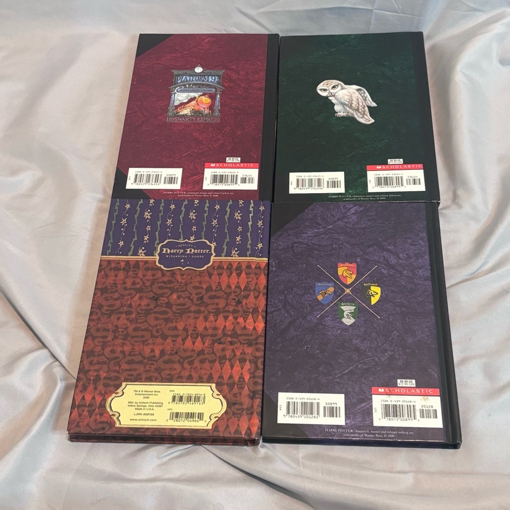 Harry Potter Journals Vintage Lot 4 2000 2005 Hedwig Platform 9 3/4 House Crests - Picture 2 of 7
